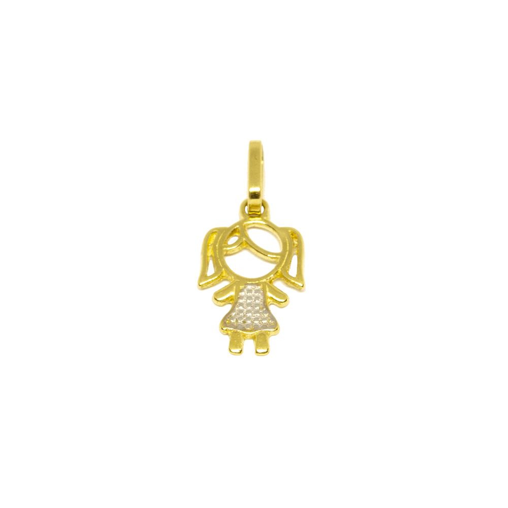 Pingente Menina Amorzinho em Ouro 18 Kilates � 25319